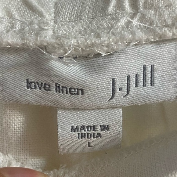 J Jill love linen white linen slip on pants wide leg with pockets Large - Picture 6 of 7